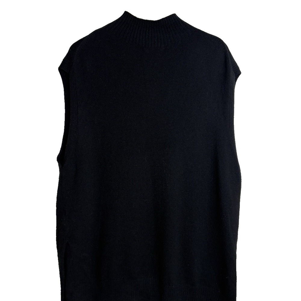 Athleta Merino Cashmere Sleeveless Mockneck Sweater Women Large Black Minimalist